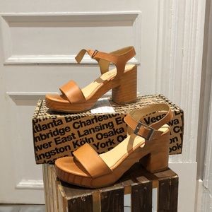 American Apparel wood heel sandals